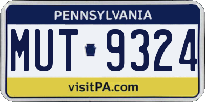 PA license plate MUT9324
