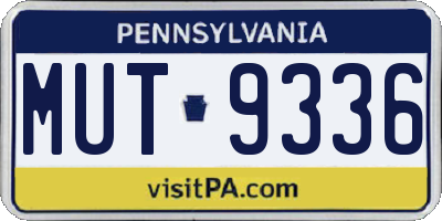 PA license plate MUT9336