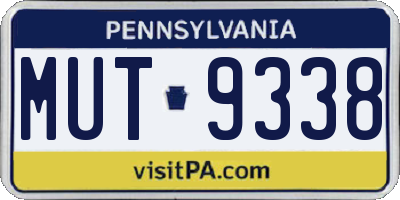 PA license plate MUT9338
