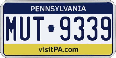 PA license plate MUT9339