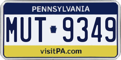 PA license plate MUT9349