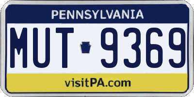 PA license plate MUT9369