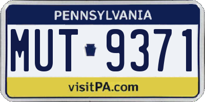 PA license plate MUT9371