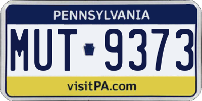 PA license plate MUT9373