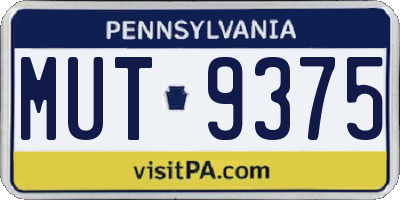 PA license plate MUT9375