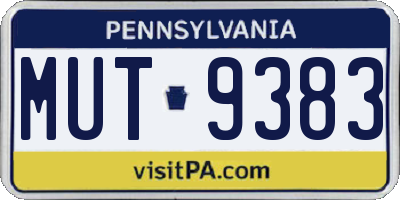 PA license plate MUT9383