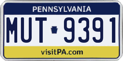 PA license plate MUT9391