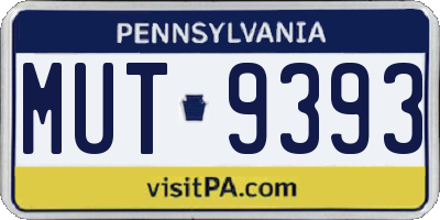 PA license plate MUT9393