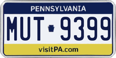 PA license plate MUT9399