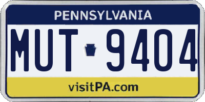 PA license plate MUT9404