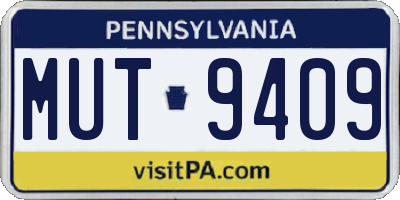 PA license plate MUT9409