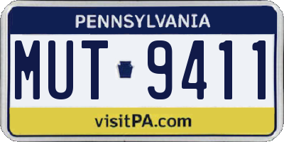 PA license plate MUT9411