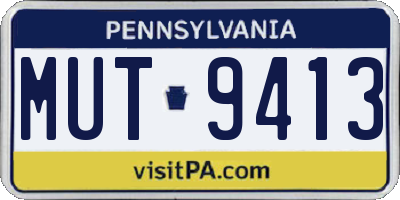 PA license plate MUT9413