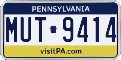 PA license plate MUT9414