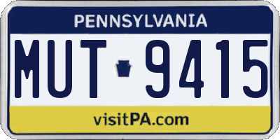 PA license plate MUT9415