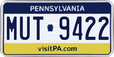 PA license plate MUT9422