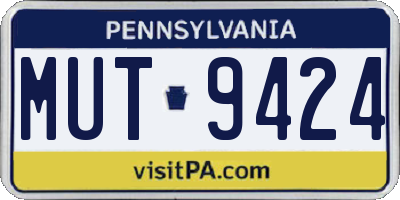 PA license plate MUT9424
