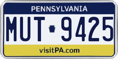 PA license plate MUT9425