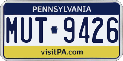 PA license plate MUT9426