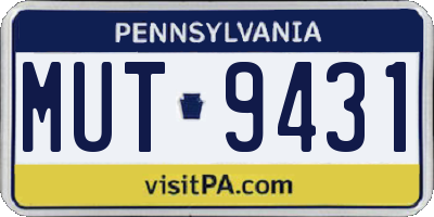 PA license plate MUT9431