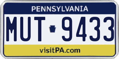 PA license plate MUT9433