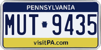 PA license plate MUT9435