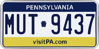 PA license plate MUT9437