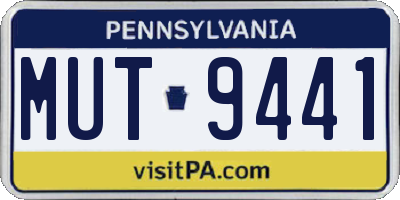 PA license plate MUT9441