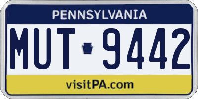 PA license plate MUT9442