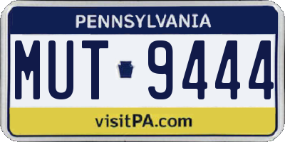 PA license plate MUT9444