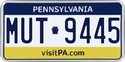 PA license plate MUT9445