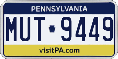 PA license plate MUT9449