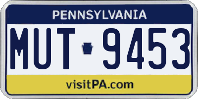 PA license plate MUT9453