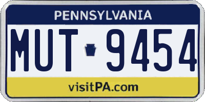 PA license plate MUT9454