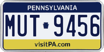 PA license plate MUT9456