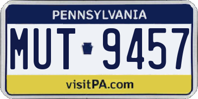 PA license plate MUT9457