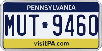 PA license plate MUT9460