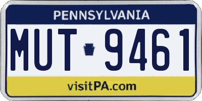 PA license plate MUT9461
