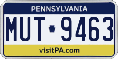 PA license plate MUT9463