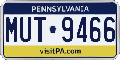 PA license plate MUT9466