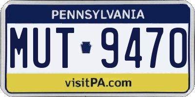 PA license plate MUT9470