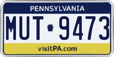 PA license plate MUT9473