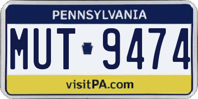 PA license plate MUT9474