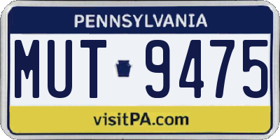 PA license plate MUT9475