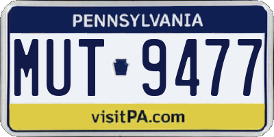 PA license plate MUT9477