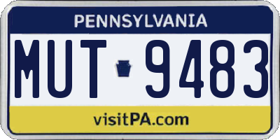 PA license plate MUT9483