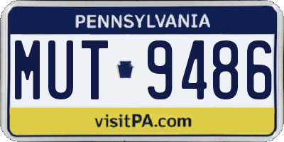PA license plate MUT9486
