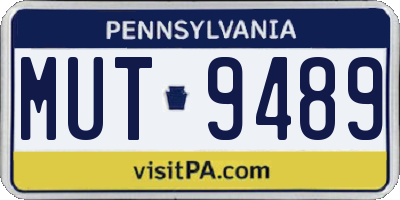 PA license plate MUT9489