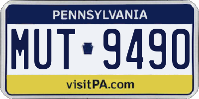 PA license plate MUT9490