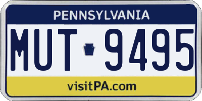 PA license plate MUT9495